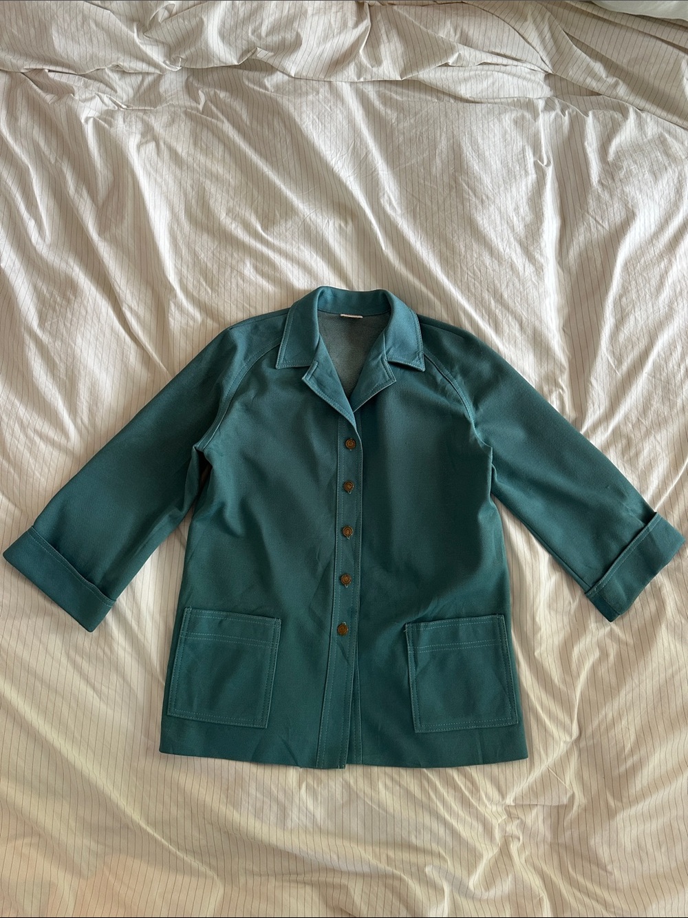 Vintage Graff California - Teal Lightweight Button-Front Chore Coat - M
